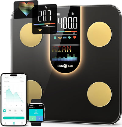 Báscula inteligente VA 8 en 1 con pantalla digital de baño