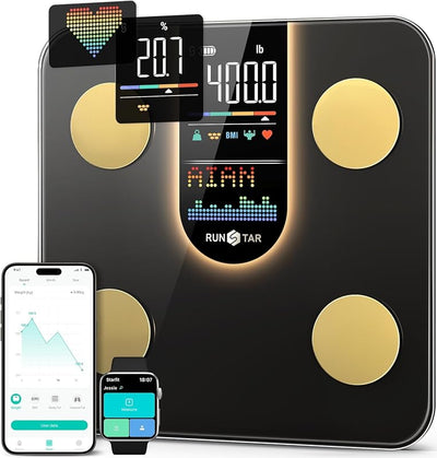 Báscula inteligente VA 8 en 1 con pantalla digital de baño