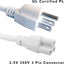 Cable alimentación LED T5 T8 8ft 3 clavijas pack 4