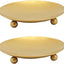 2 Pzas Portavelas Dorado para Velas LED y Cera Spa Bodas