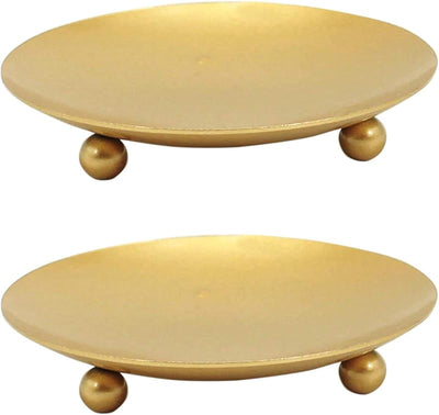2 Pzas Portavelas Dorado para Velas LED y Cera Spa Bodas