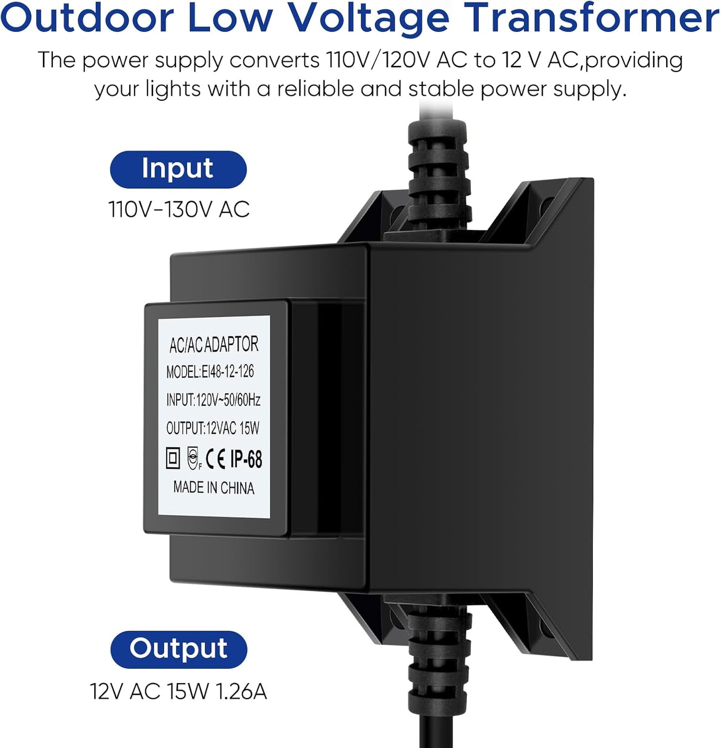 Transformador paisaje 110V a 12V 15W impermeable