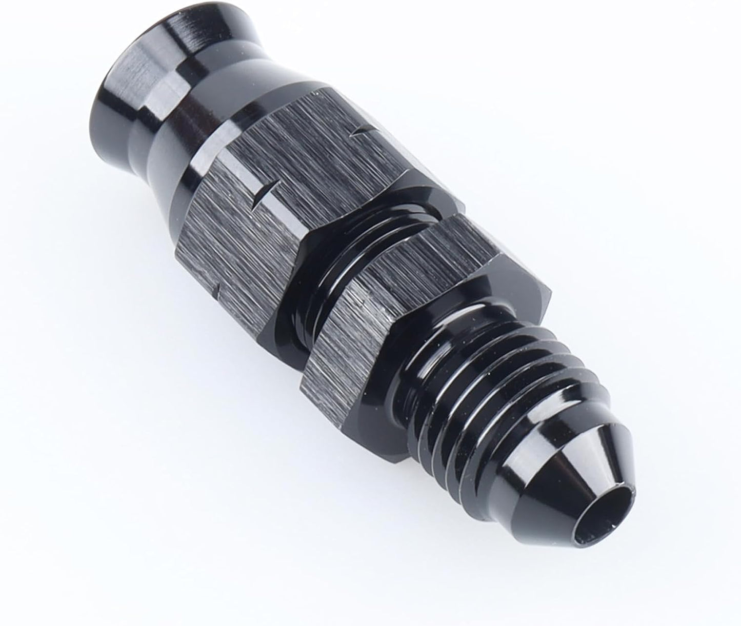 Adaptador compresión aluminio 1/4 macho negro
