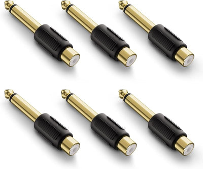 Adaptador RCA a 1/4 mono 6 Pzas
