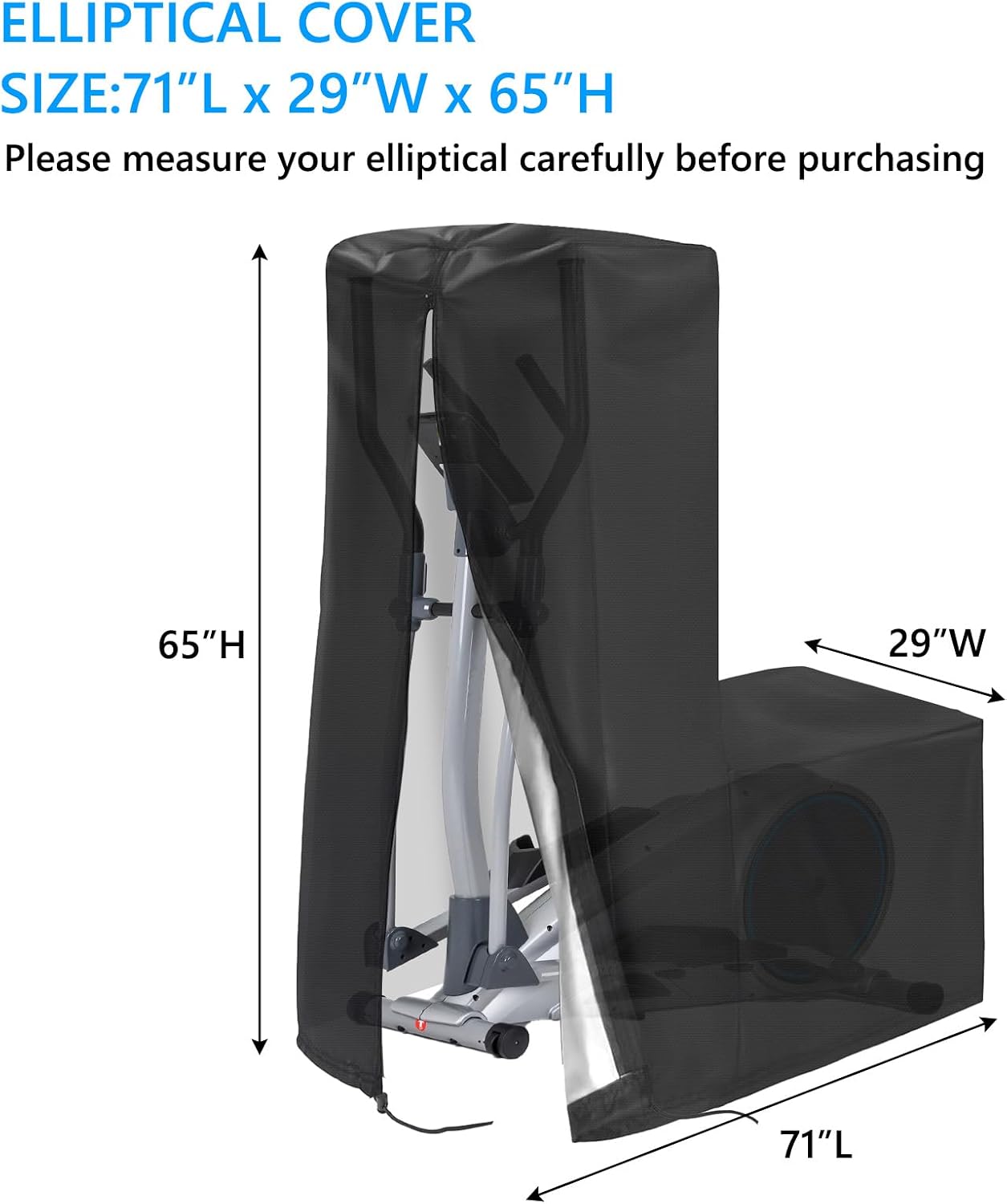 Cubierta elíptica para máquina fitness impermeable negro