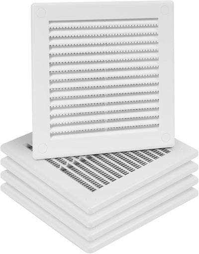 5 Pzas Cubierta Ventilación Plástico Blanco 15x15cm