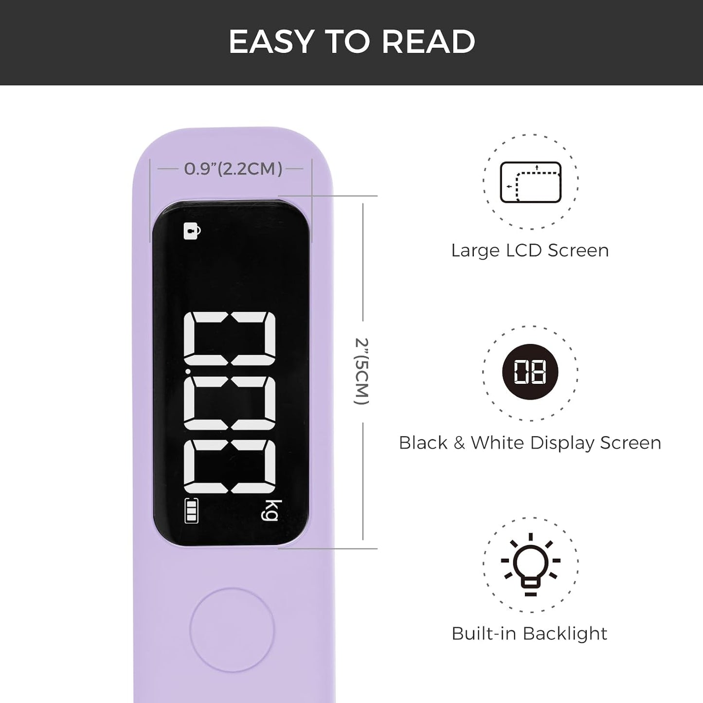 Báscula digital de mano para equipaje 110lb con pantalla LCD