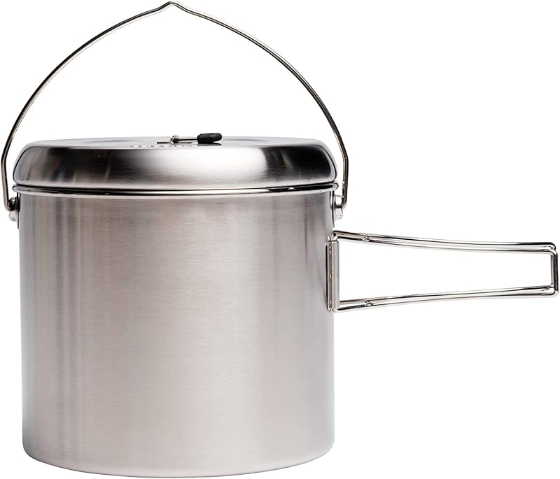 Olla camping acero inox 4000 para fogata y supervivencia