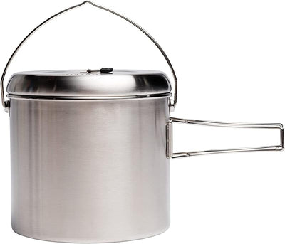 Olla camping acero inox 4000 para fogata y supervivencia