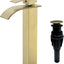 Grifo baño alto color dorado cepillado 1 agujero con desagüe