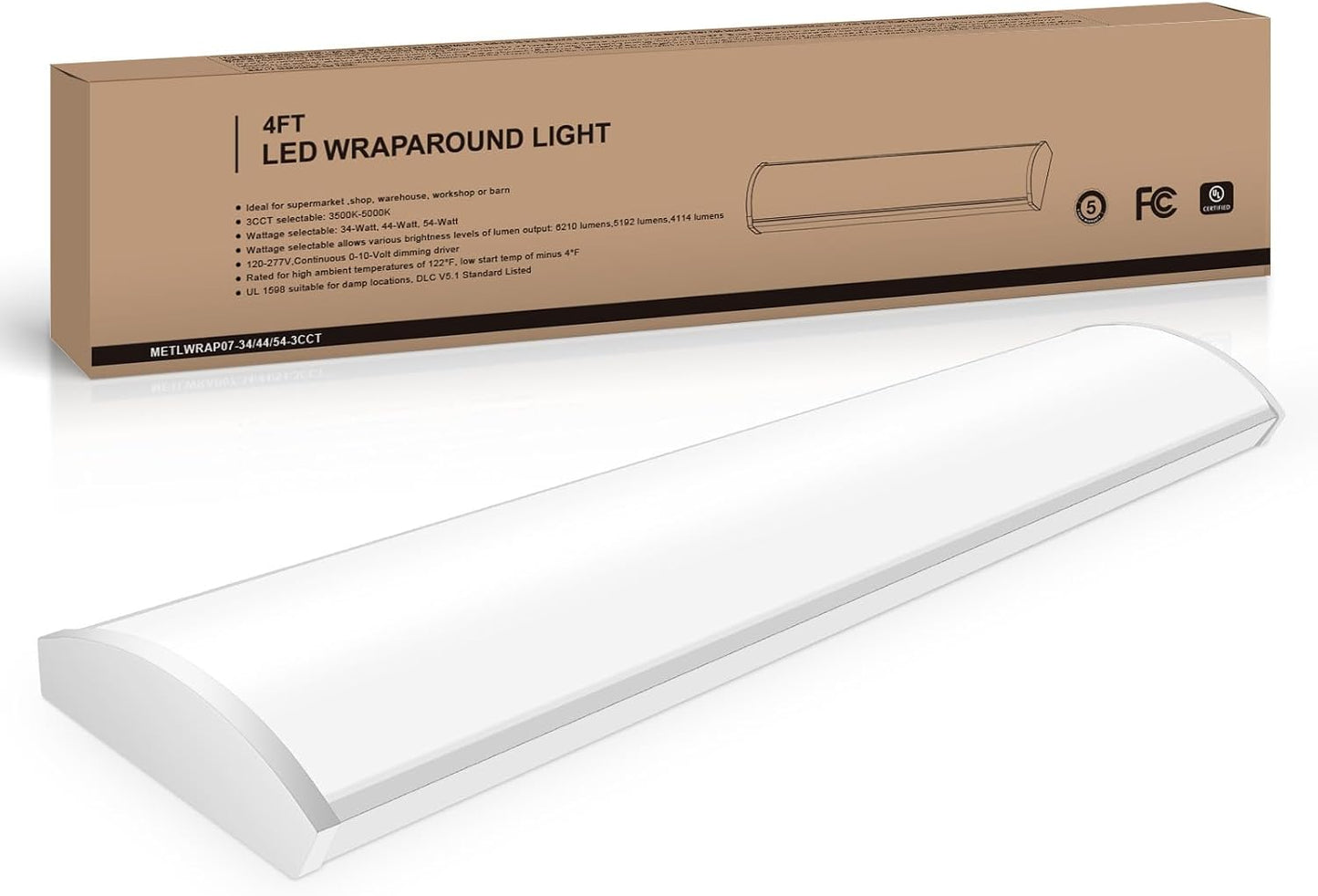 Fijación luz LED envolvente 4ft 3500-5000K