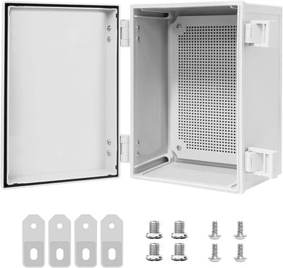 Caja conexiones IP65 plástico ABS con cubierta y soporte