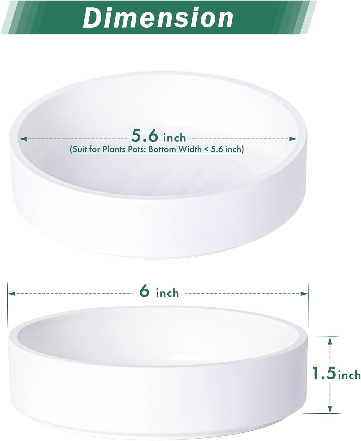 Platillo Plástico 6" Set 2 Blanco Mate