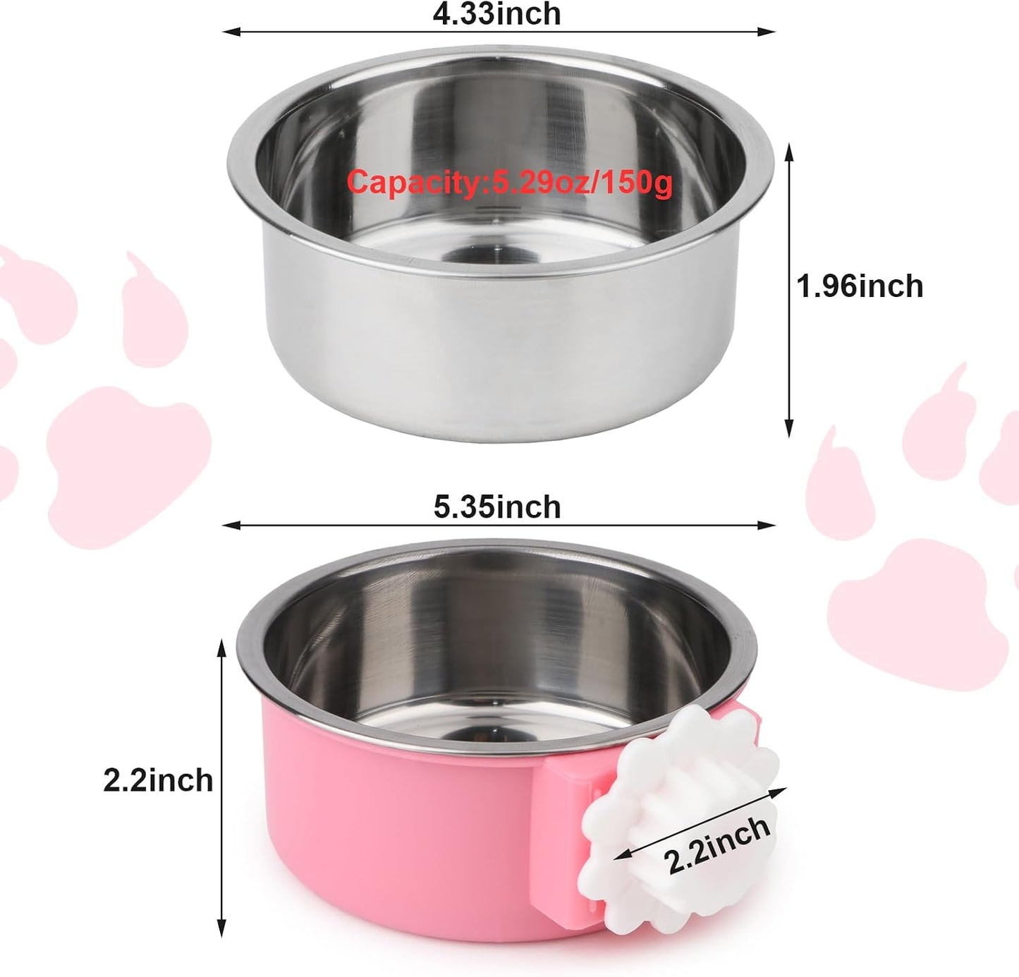 Jaula agua perros cuencos acero inox duraderos para mascotas