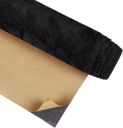 Papel tapiz terciopelo flocado negro autoadhesivo cajón