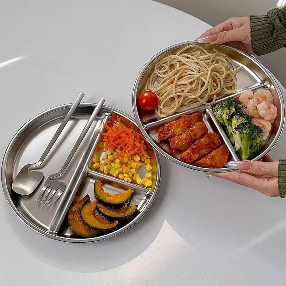 Platos acero inox 9pulg porciones controladas