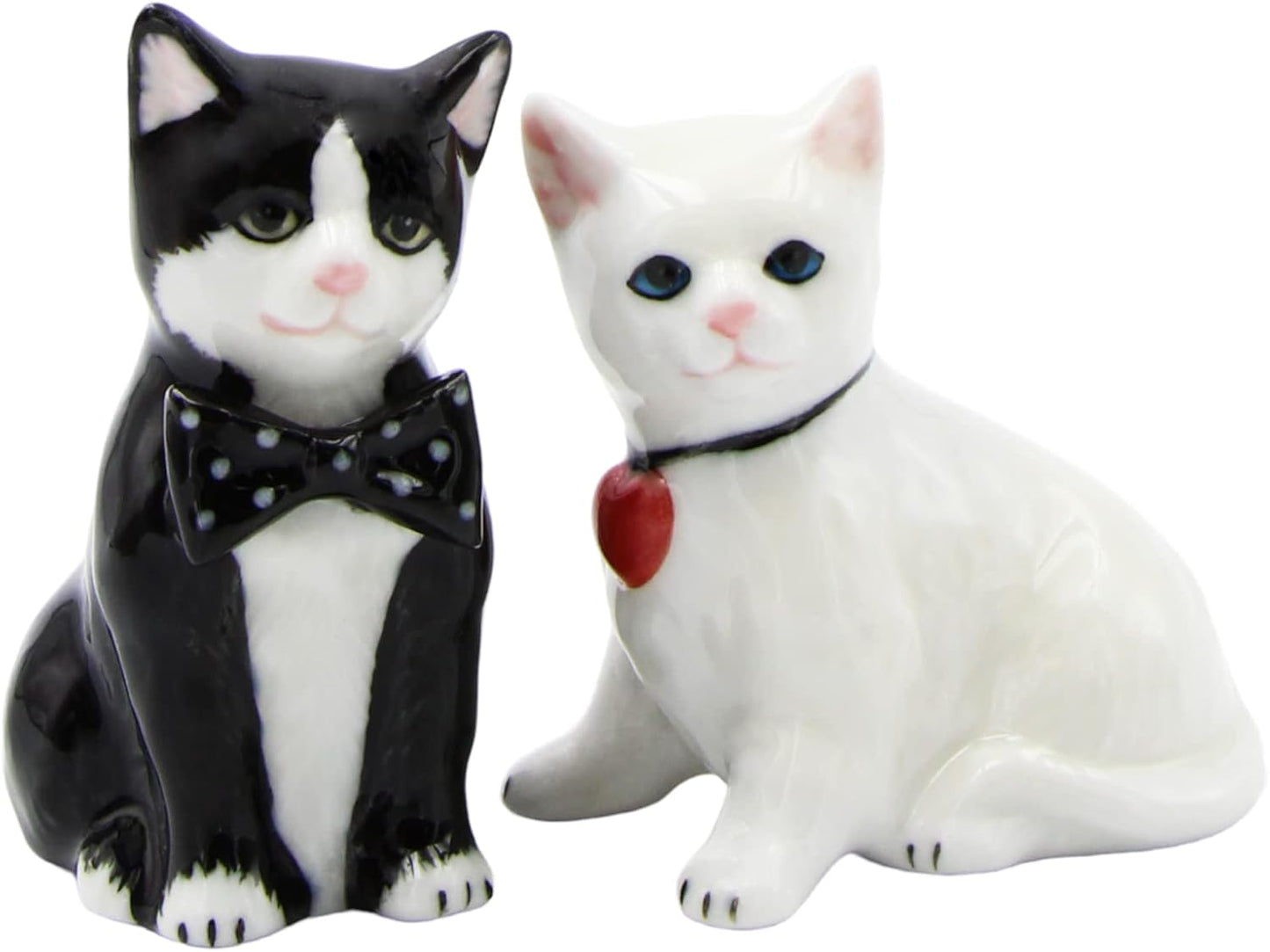 Salero y pimentero con gato blanco y negro