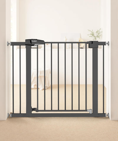 Puerta bebé perro 29.5-40.5pulg metal cierre auto negro