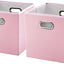2 Pzas Contenedores Plegables Cuero 11x11" Rosa