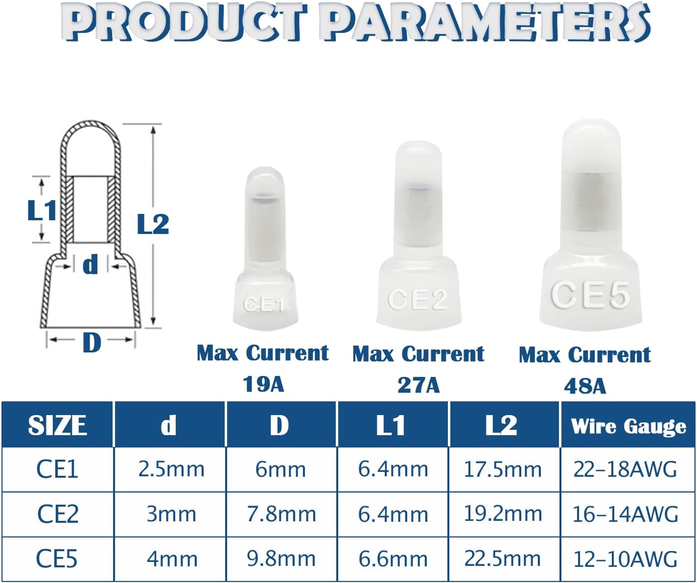 100 Pzas Conectores Terminal Crimpado 12-10AWG Nylon CE5