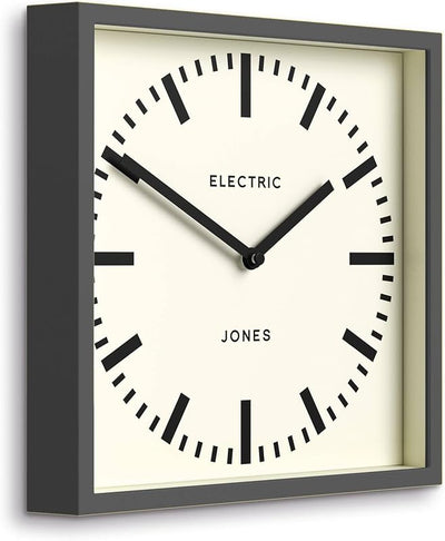 Reloj pared Box Railway 10pulg gris oscuro