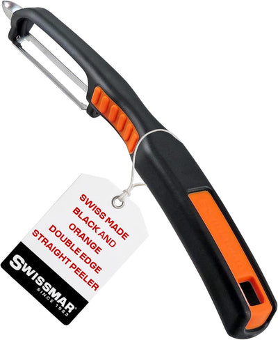 Pelador recto suizo acero inox antiderrap negro