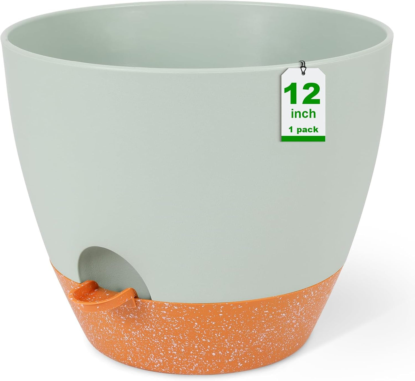 Macetas plástico 12" riego auto con depósito drenaje