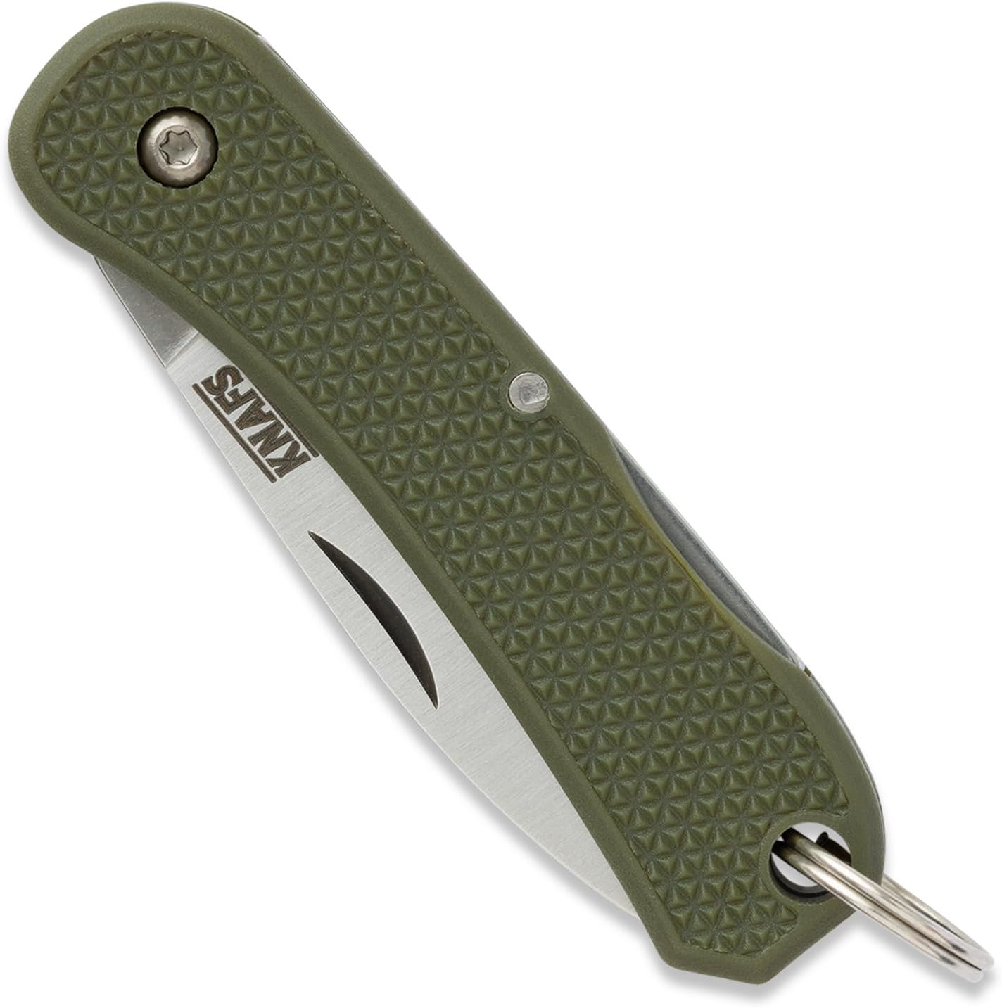Navaja plegable EDC con llavero mango FRN verde oscuro
