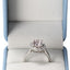 Caja anillo cuero PU azul para compromiso