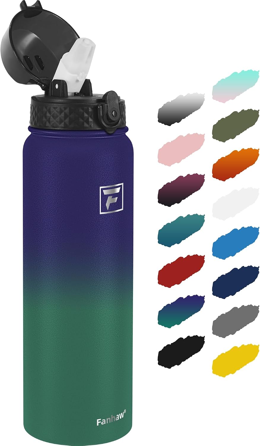 Botella agua acero inox aislada 32oz para niños escuela