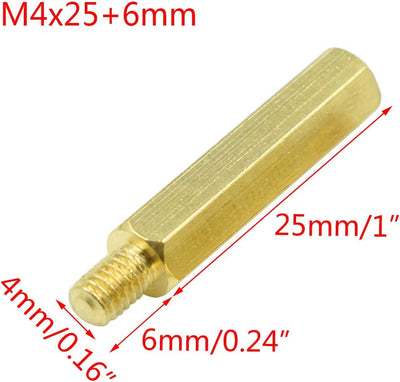 Separador M4 0.984pulg latón hexagonal PCB 20 Pzas