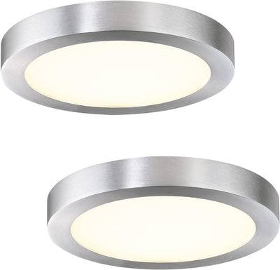 Lámpara techo empotrada LED 7pulg níquel cocina armario