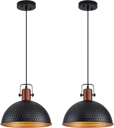 Luces colgantes negras 12pulg isla cocina 2 pack