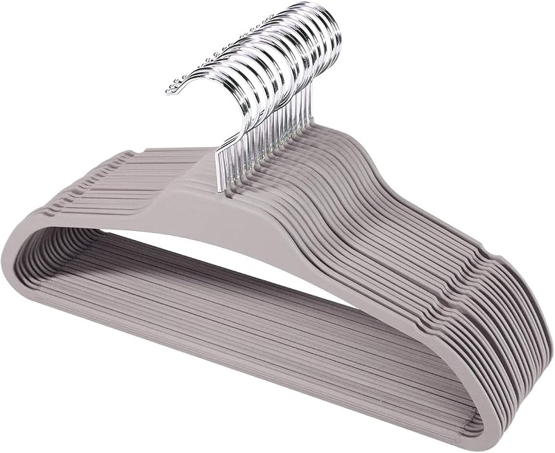 Perchas plástico antideslizantes 15.7pulg gris pack 20
