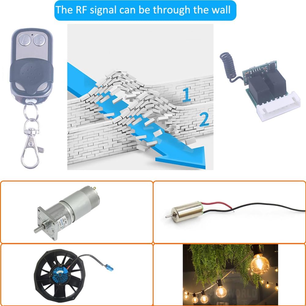 Relé inalámbrico 2CH 4V-12V control 433MHz