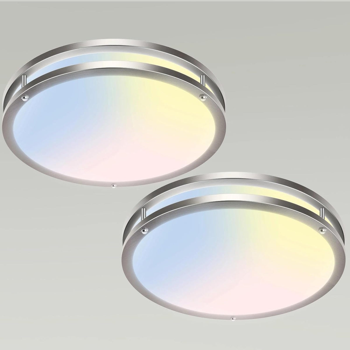 Luces techo LED 16pulg níquel cepillado set 2