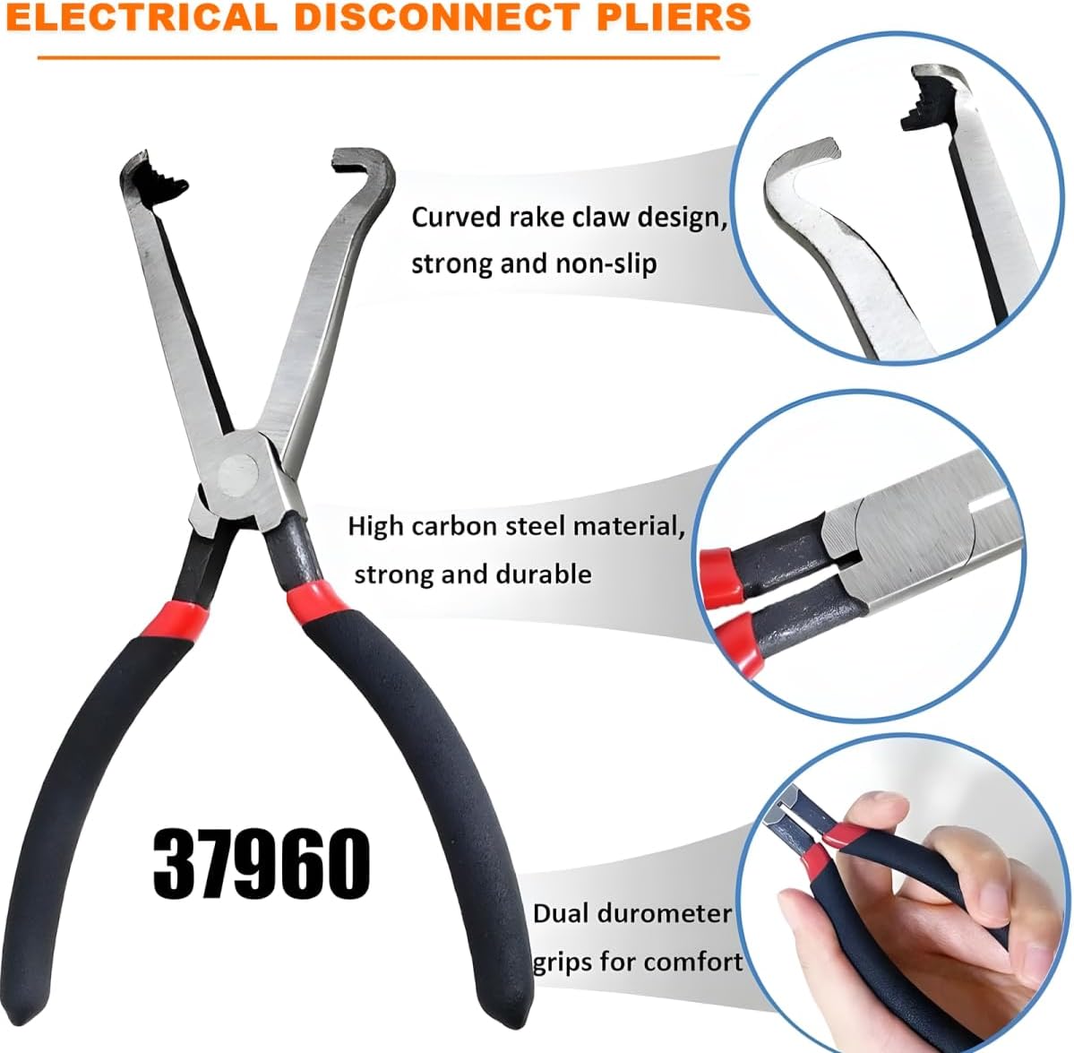 Alicates extracción enchufe cable 8pulg 60grados automotriz