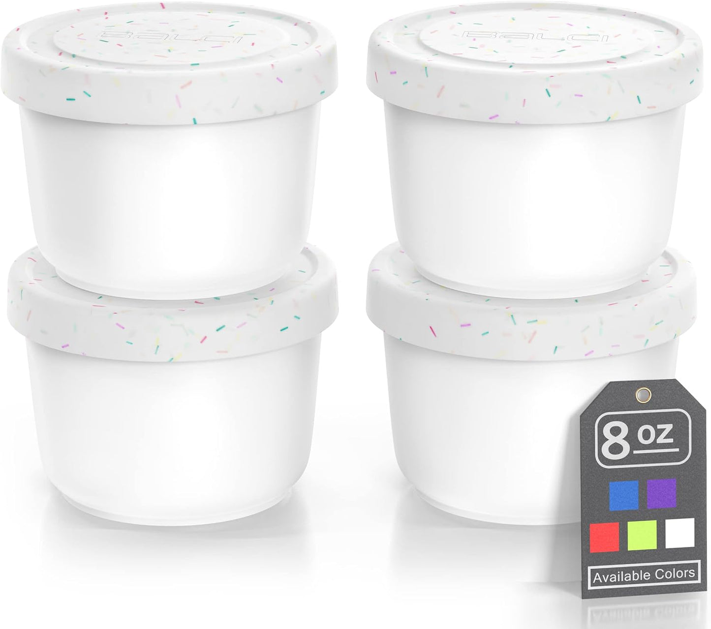 Recipientes helado 8oz con tapas silicona set 4