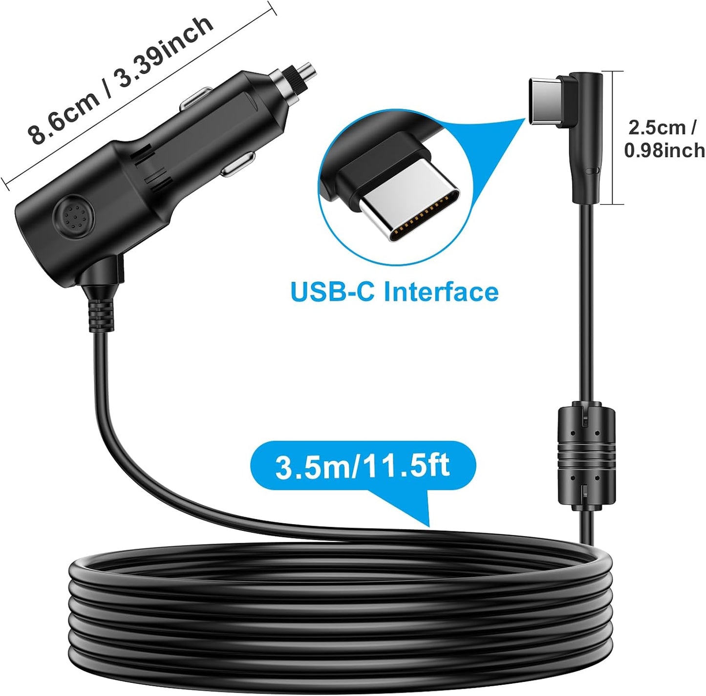 Cargador coche USB-C adaptador universal 12V/24V