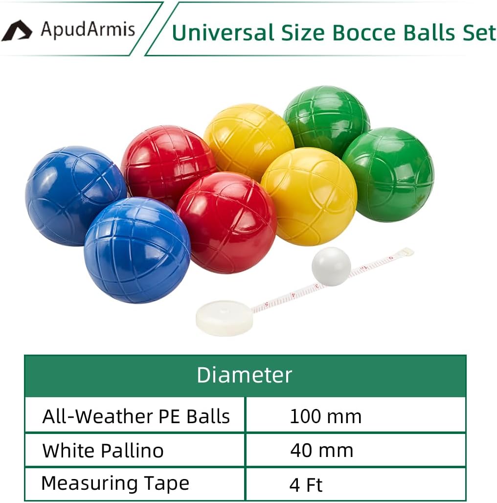 Set 8 bolas bochas 3.937" polietileno suave con funda
