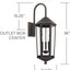 Aplique pared cristal transparente 3 luces 36x13pulg bronce