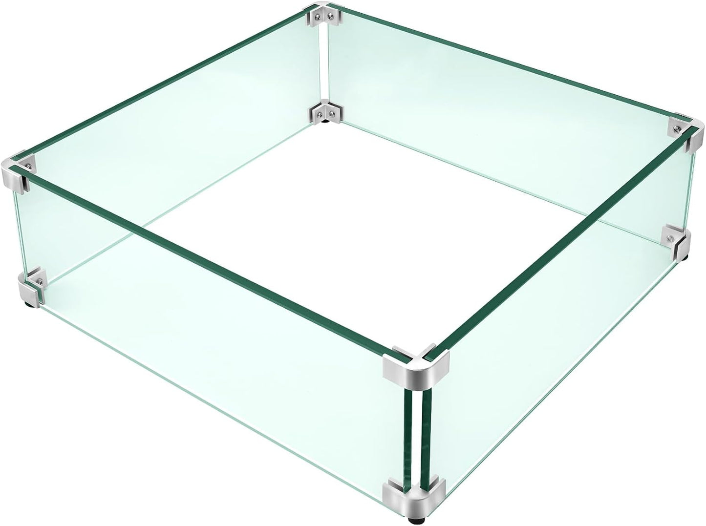 Protector viento hoguera 15x15" vidrio templado