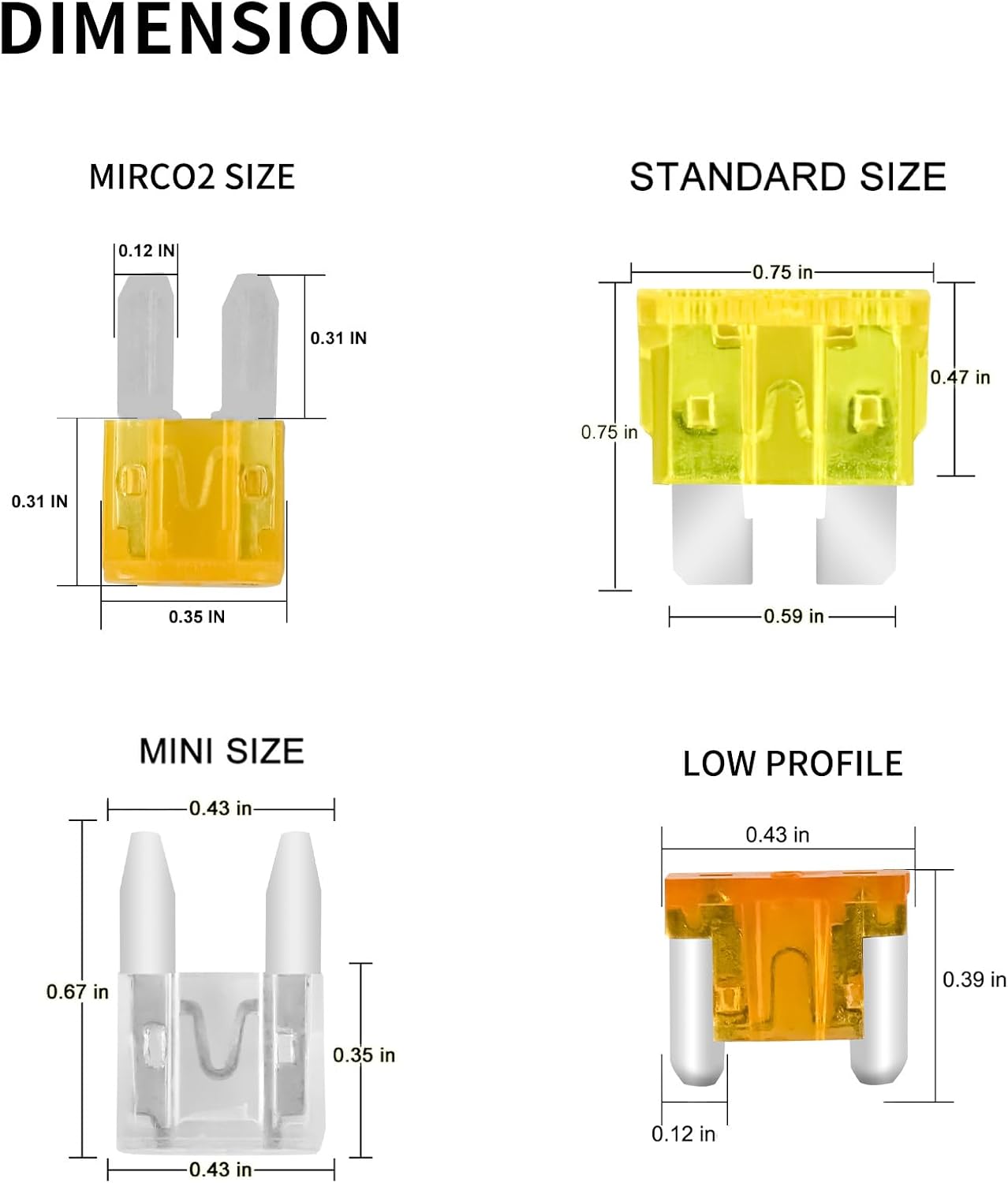 Kit 200 fusibles ATR/APR 2A-40A para auto camión SUV RV