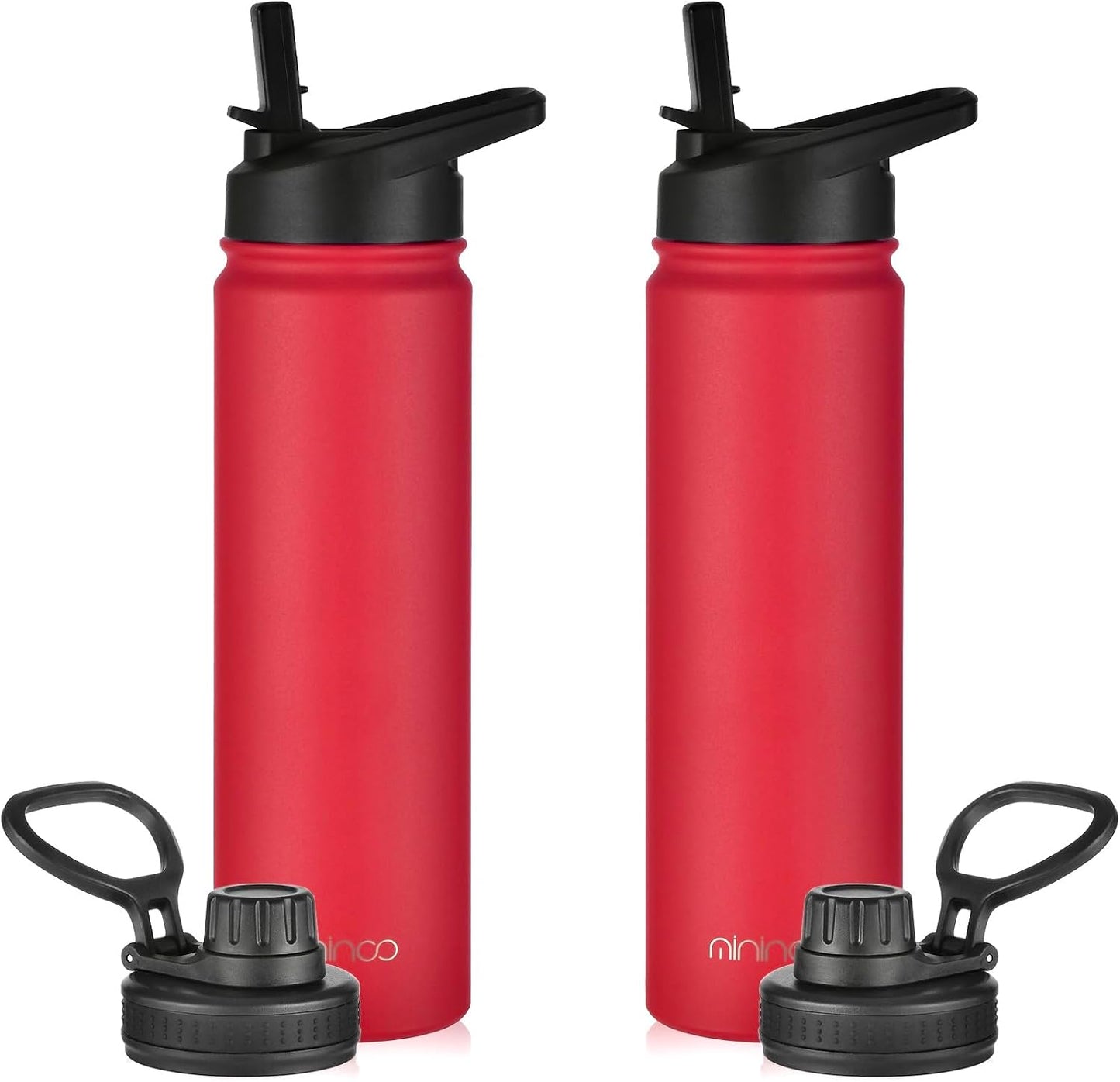 Botella agua aislada acero inox 24oz con pajita sin BPA
