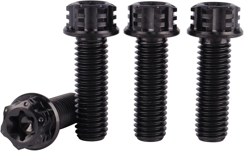 4 Pzas Tornillo Torx Titanio M8x25mm para Moto y Auto Negro