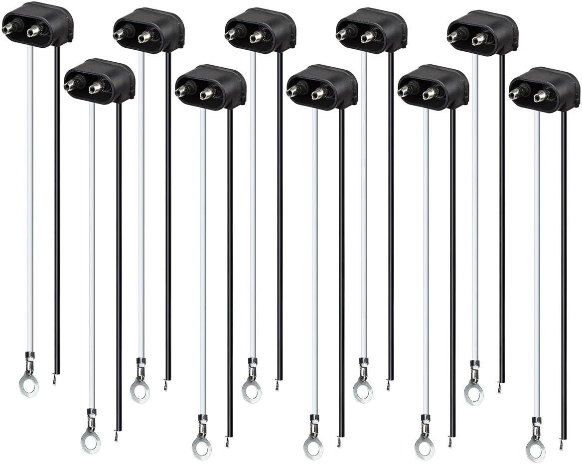 10 Enchufe Coleta 2 cables luces remolque 6"