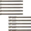 Juego 10 Pzas Brocas Hex 1/4pulg S2 Acero Magnético 4pulg