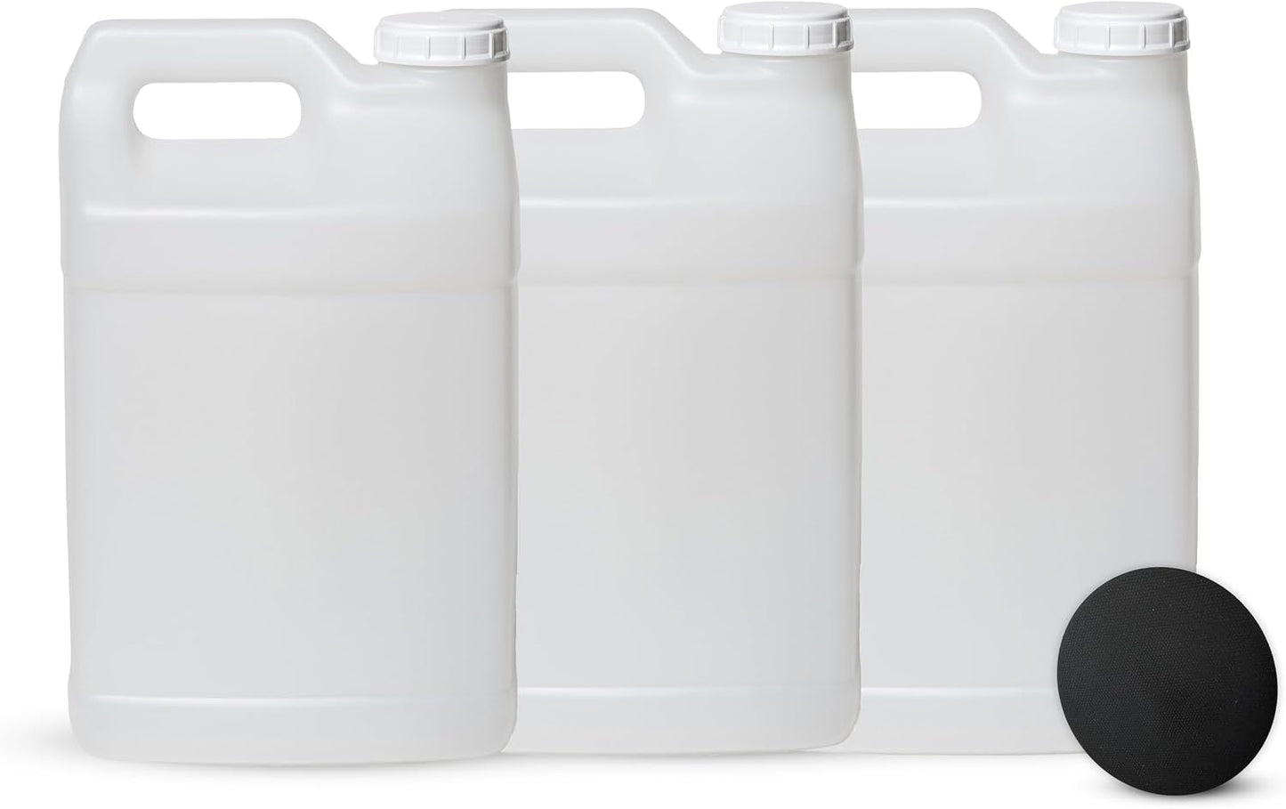 Jarra plástico reutiliz. 2.5gal con tapa negra set 3