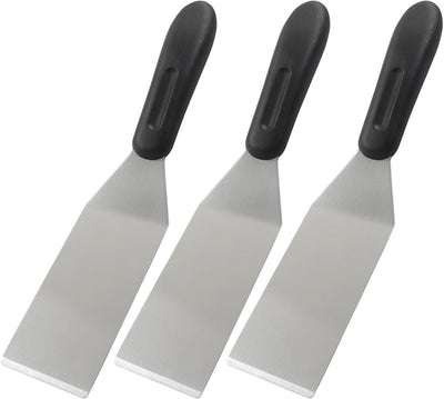 3 Espátulas Acero Inox Mini para Hornear Panqueques