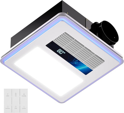 Extractor baño 4en1 con luz LED 1500lm y calentador 1800W